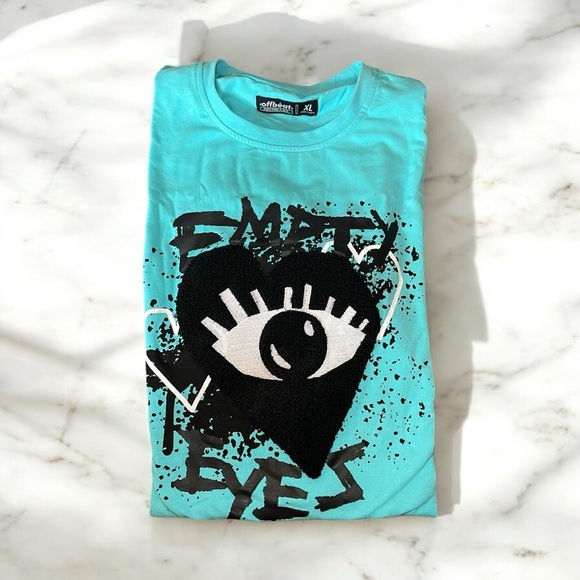 Designer Embroidered T-Shirt. “Empty Eyes” - Picture 1 of 8